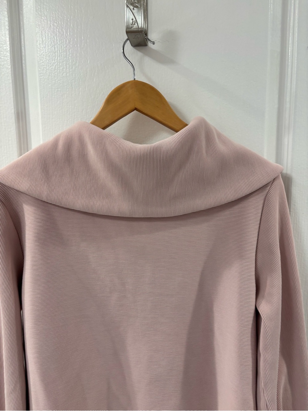 Varley Vine Half Zip Pullover Dusty Pink Ottoman Fabric Long Sleeve Sweatshirt - Picture 7 of 16